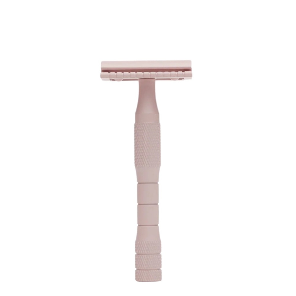 Well Kept Safety Razor with Brass Handle - Pink